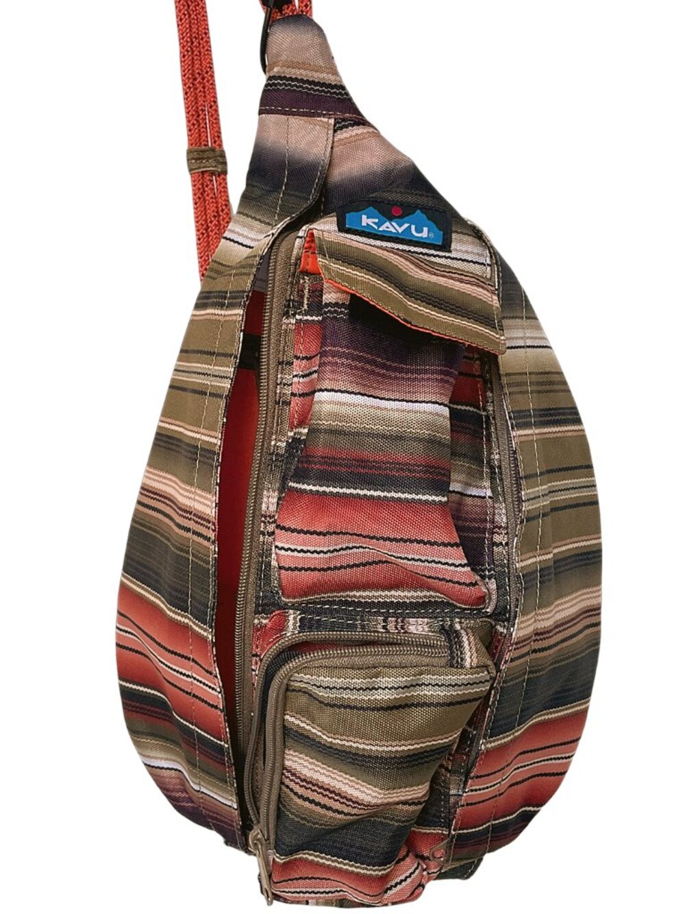 KAVU Mini Rope Sling Bag Horizon Run Striped Crossbody Backpack NWT - Picture 3 of 8